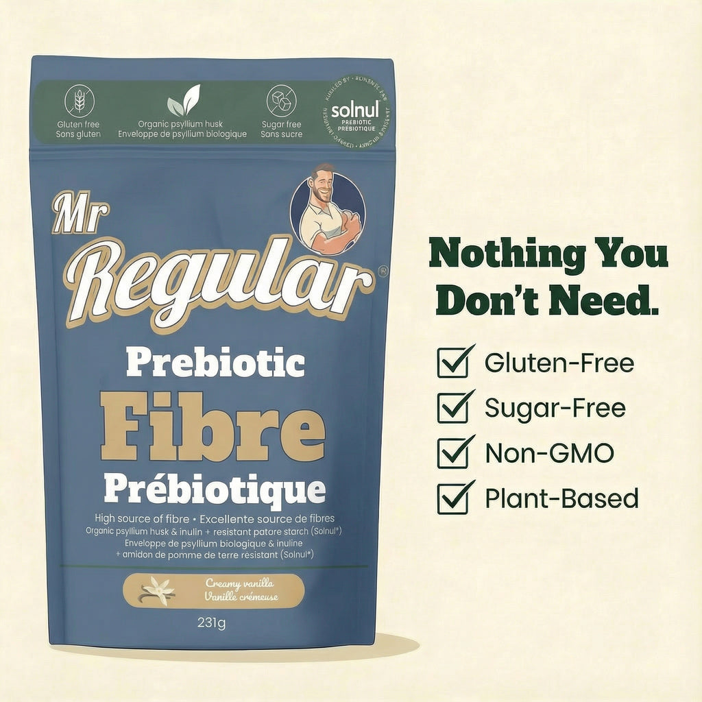 Mr. Regular Prebiotic fibre supplement powder creamy vanilla Canada